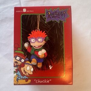 Vintage 1998 American Greetings RugRats CHUCKIE Snowball Christmas Ornament‎ NIB